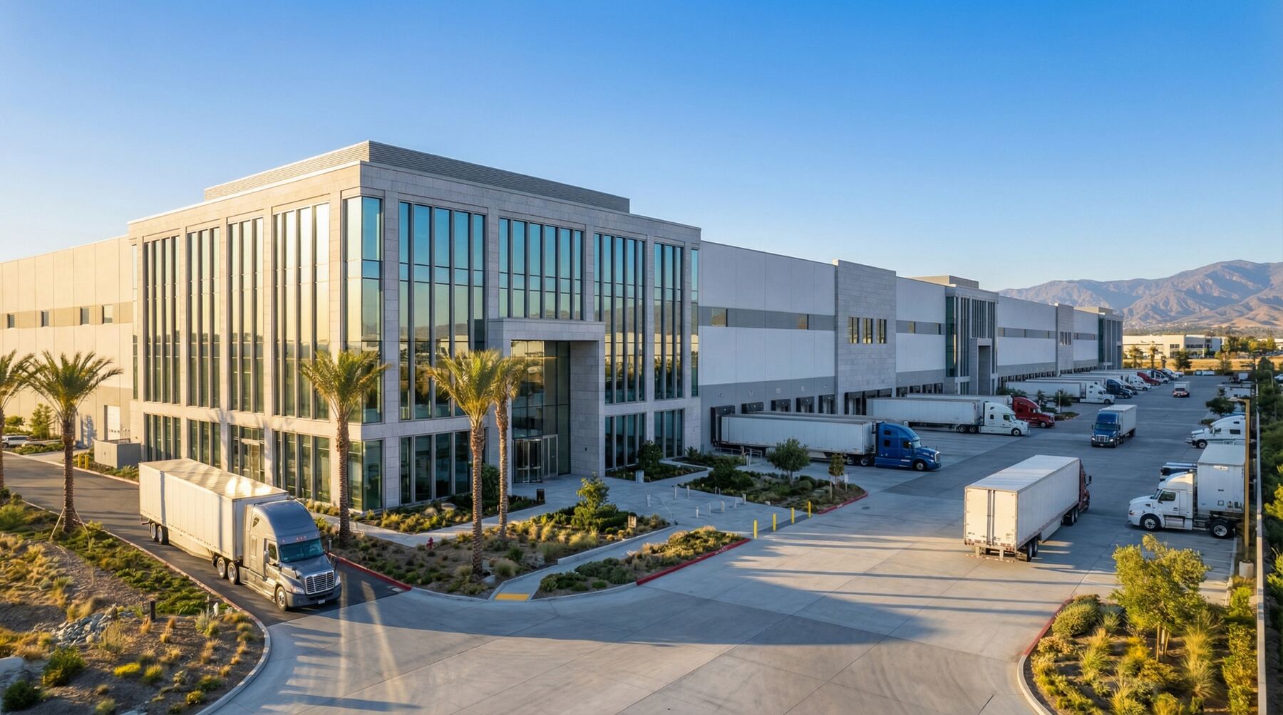 Logistics warehouse with AI tracking technology